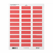 Étiquette Points rouges et blancs (Feuille entière)