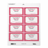 Étiquette Points Rouges Personnalisés De La Cuisine Des Étiq (Feuille entière)