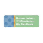 Étiquette Points verts et bleus modernes Adresse de retour (Devant)