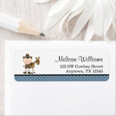 Étiquette Pois Bleus Little Cowboy (En situation)