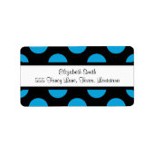 Étiquette Pois Bleus, Motif Pointe Polka, Points, Pointe (Devant)