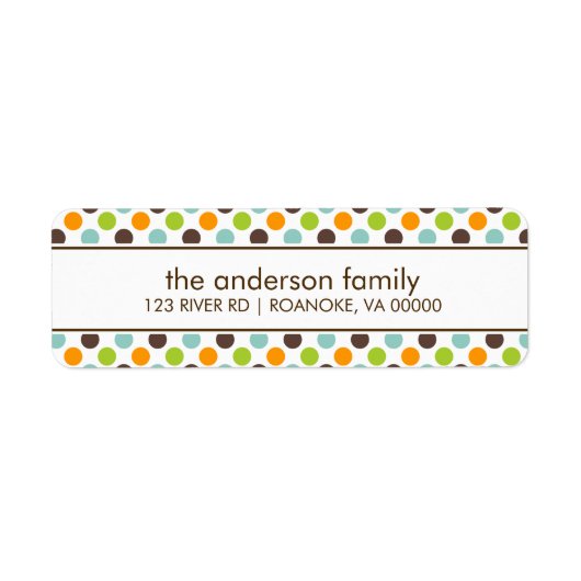 Étiquette Pois coloré (Devant)