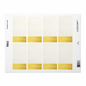 Étiquette Pois d'or et monogramme - sur mesure (Feuille entière)