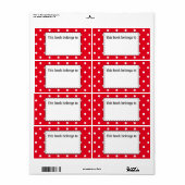 Étiquette Pois en rouge et blanc (Feuille entière)