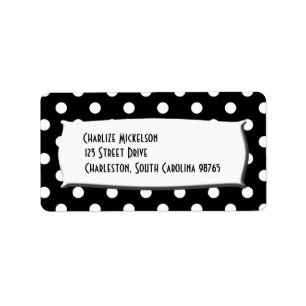 Étiquette Pois noir et blanc