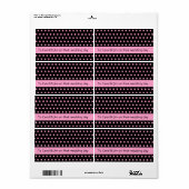 Étiquette Pois rose cerise ! (Feuille entière)