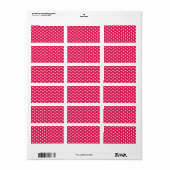 Étiquette Pois Rose Et Blanc (Feuille entière)