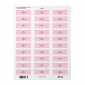 Étiquette Pois roses, avec texte noir personnalisé. (Feuille entière)