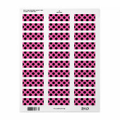 Étiquette Pois roses chauds (Feuille entière)