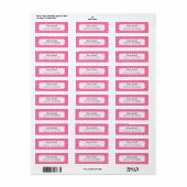 Étiquette Pois roses et blancs (Feuille entière)