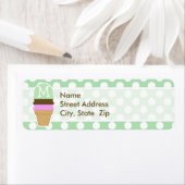 Étiquette Pois verts Celadon; cône de glace (En situation)