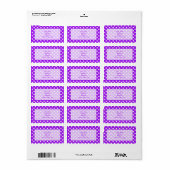 Étiquette Pois violets et blancs (Feuille entière)