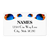 Étiquette Poisson bleu coloré (Devant)