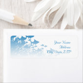 Étiquette Poisson bleu et corail (En situation)