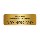 Étiquette Poisson chrétien | Faith Hope Love (Devant)