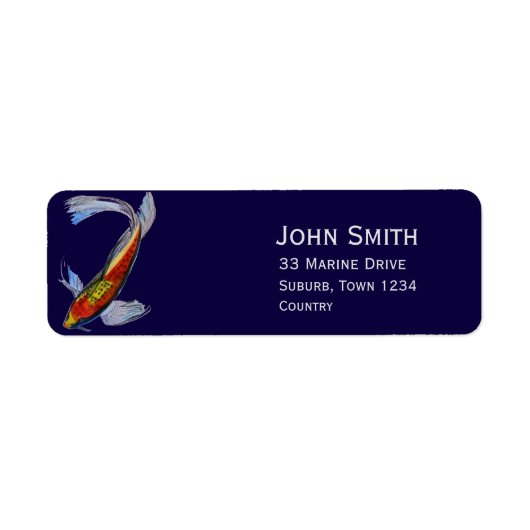 Étiquette Poisson d'art original japonais Koi (Devant)