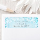 Étiquette Poisson-étoile peint Aqua Blue Party Invitation pe (En situation)