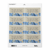 Étiquette Poisson étoilée et Hydrangées (Feuille entière)