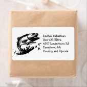 Étiquette Poisson hors de l'eau - Saut de truite ou pêche à (En situation)