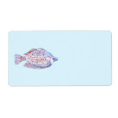 Étiquette Poisson. Red Line Rainbowfish. (Devant)