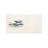 Poisson volant bleu vintage des années 1800 dans l