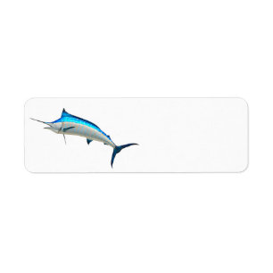 Étiquette Poissons de jeu de Marlin bleu