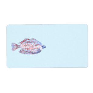 Étiquette Poissons. Ligne rouge Rainbowfish.