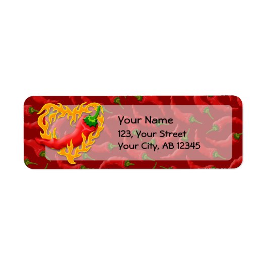 Étiquette Poivre chili au coeur de flamme (Devant)