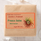 Étiquette Poivre de chili Fiery Canning Jar (En situation)