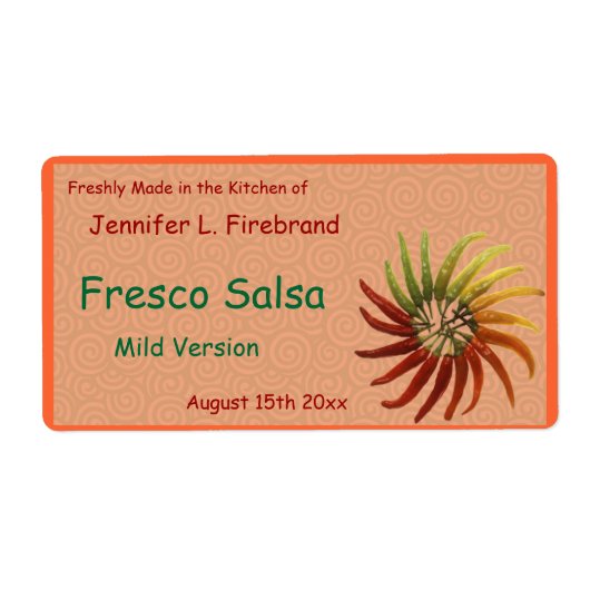 Étiquette Poivre de chili Fiery Canning Jar (Devant)