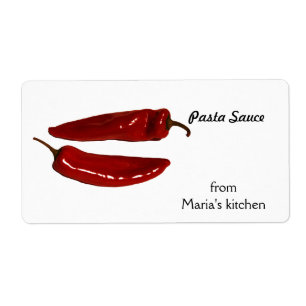 Étiquette poivrons rouges - sauce pour pâtes