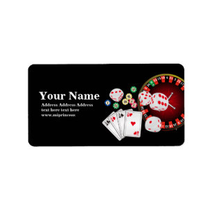 Étiquette poker, casino, adulte, adresse de retour autocolla
