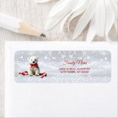 Étiquette Polar Bear Christmas Return Address Label (En situation)