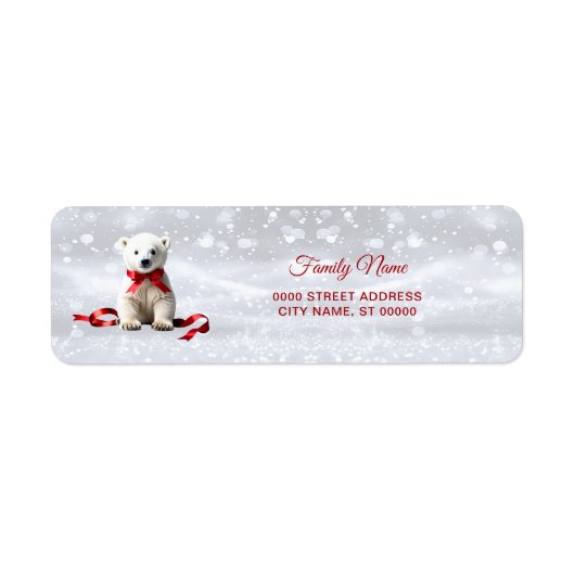 Étiquette Polar Bear Christmas Return Address Label (Devant)