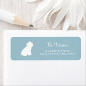 Étiquette Polar ours bleu poussiéreux famille de vacances d' (En situation)