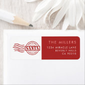 Étiquette Pôle Nord Express Mail Classic Rouge Moderne Minim (En situation)