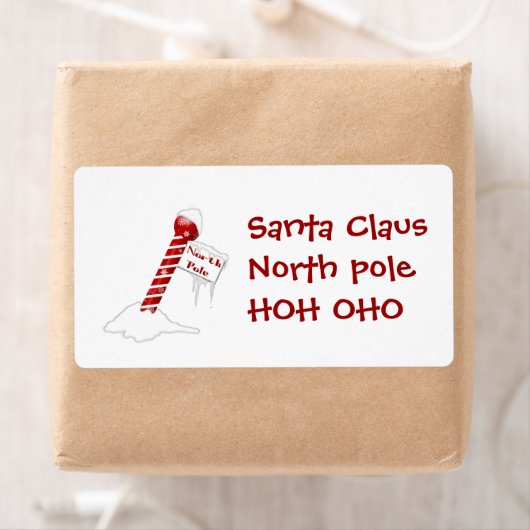 Étiquette Pôle nord père NoëlHOH OHO (En situation)