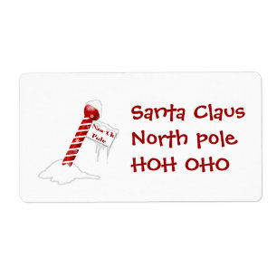 Étiquette poleHOH de Père Noël ClausNorth OH