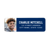 Étiquette Police de police bleue de l'université de photo d' (Devant)