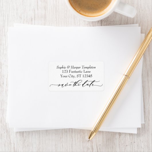 Étiquette Police de script de luxe Typographie simple Enregi (En situation)