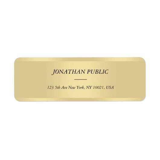 Étiquette Police de texte italique or Modèle Cool moderne (Devant)