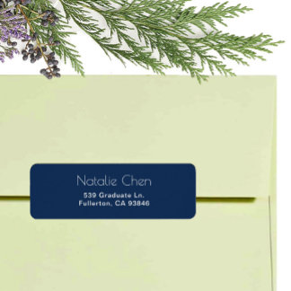 Étiquette Polices Élégantes Bleues Modernes Retourner les ét