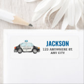 Étiquette Policier Policeman Anniversaire (En situation)