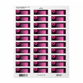 Étiquette Polka Dot Daisy Mariage rose (Feuille entière)