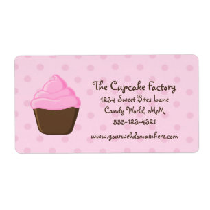 Étiquette Polka Dot rose et Cupcake Brown