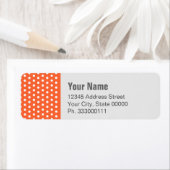 Étiquette Polkadot orange (En situation)