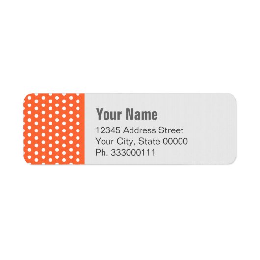 Étiquette Polkadot orange (Devant)