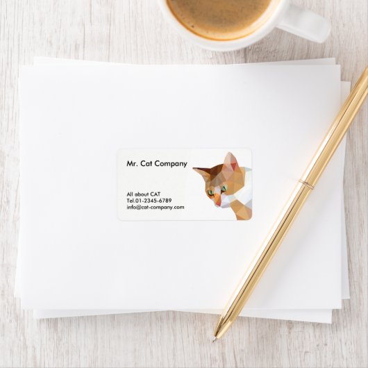 Étiquette Polygone bas de chat orange (En situation)