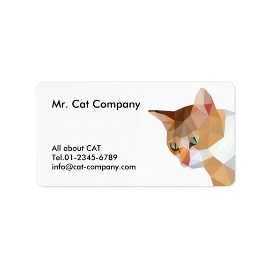 Étiquette Polygone bas de chat orange (Devant)