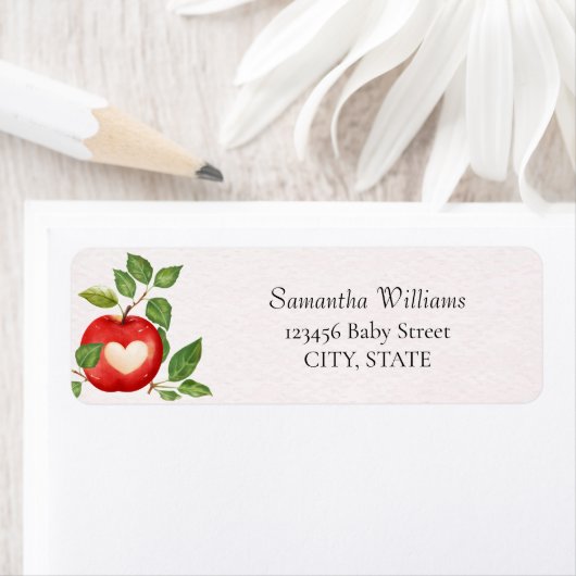 Étiquette Pomme de nos yeux Automne Harvest Baby shower rust (En situation)